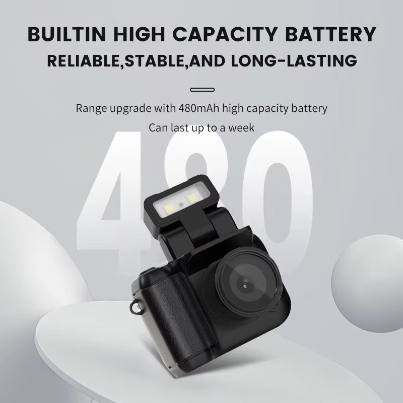 HD 1080P Mini Camera with Screen Retro Ultra Compact Camera with Flash Lamp and Battery Dock Digital Camera Pocket Cam
